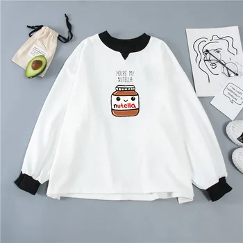 

European and American fashion street style sweatshirt female students streetwear Harajuku kawaii peanut butter hoodie sweatshirt