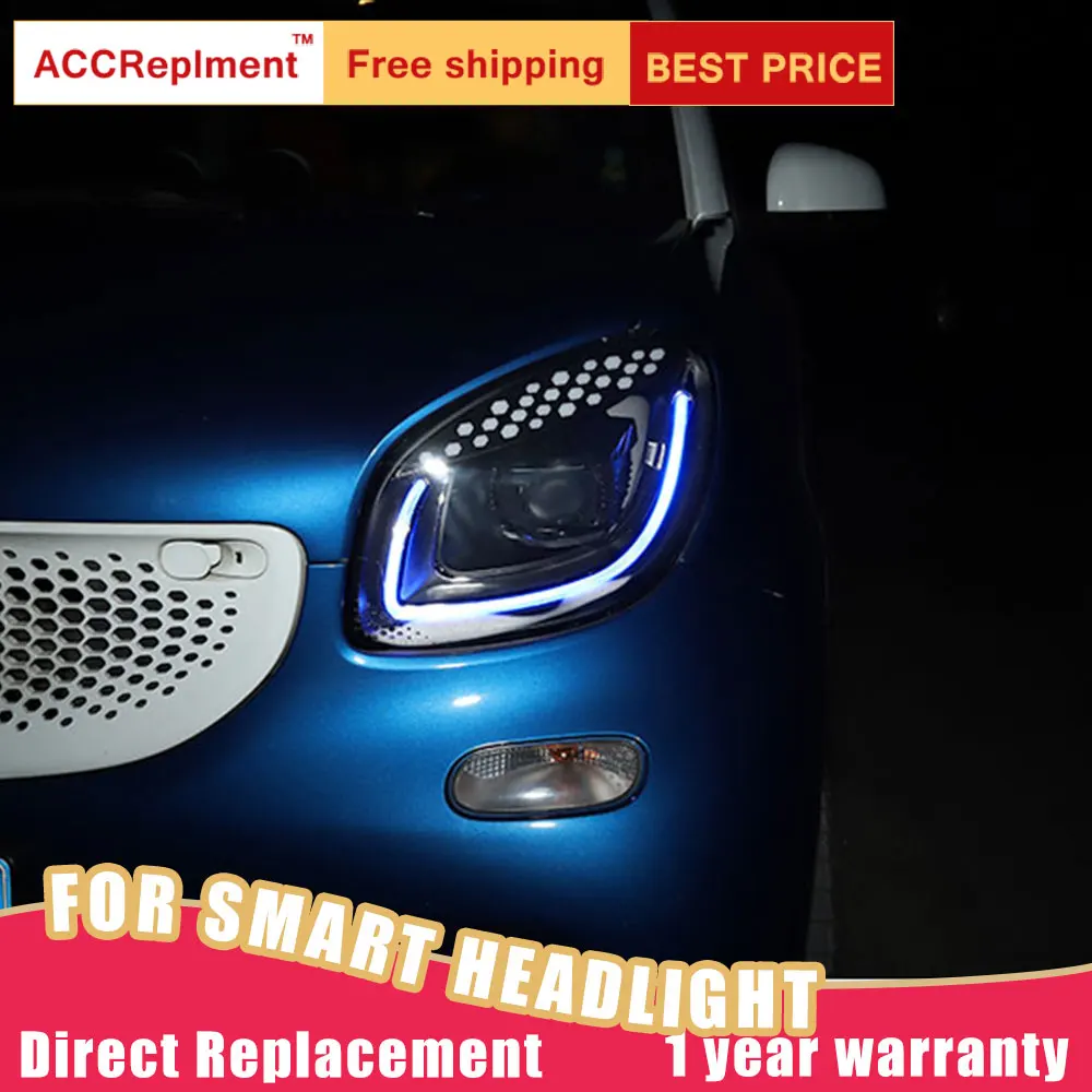 2 шт. светодиодный ные фары для Benz Smart 2015 2019 Автомобильные ангельские глазки все