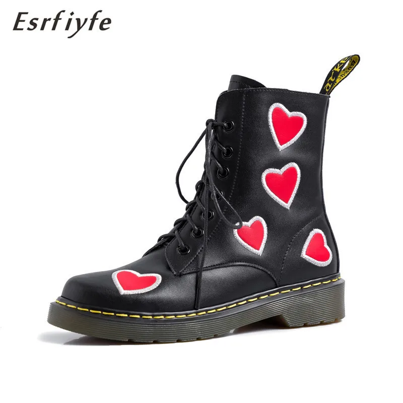 

ESRFIYFE 2020 New Women Boots Genuine Leather Shoes Women Ankle Boots Autumn Winter Botas Mujer Booties Punk Plus Riding Boots