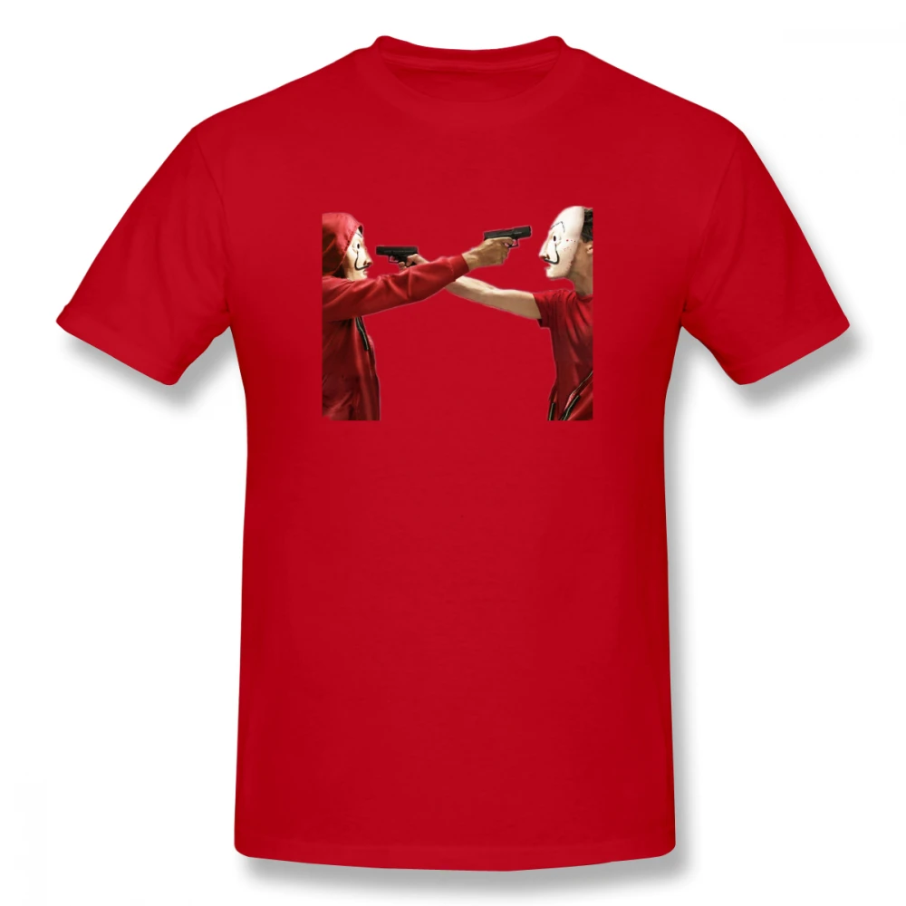 La Casa De Papel The Gun Casual O-Neck Men's Basic Short Sleeve T-Shirt 100% Cotton Tee Shirt Printed men clothes 2019