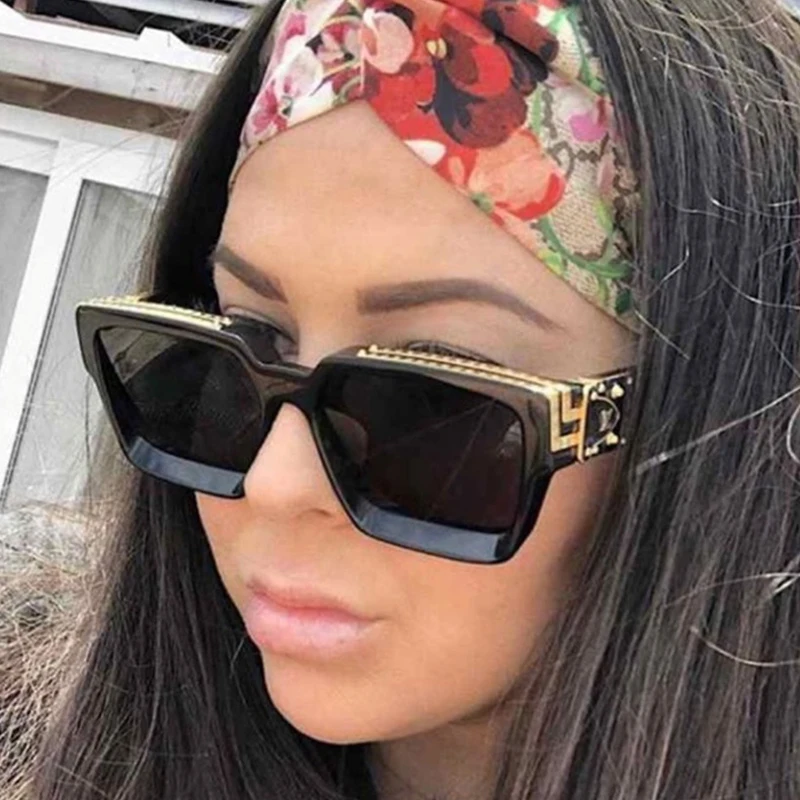 

FEISHINI 2020 Celebrity Cool Sunglasses Men Oversized 46167 Square Sunglass Women Vintage Fashion UVA Cobain Eye glasses Trendy