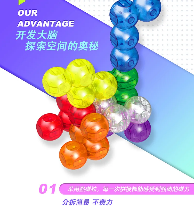 3D Puzzle Assembling Ever Changing Magnetic Building Blocks Diy Toys Children'S Educational Assembling Toys Kids Fidger Toy|Magic Cubes
