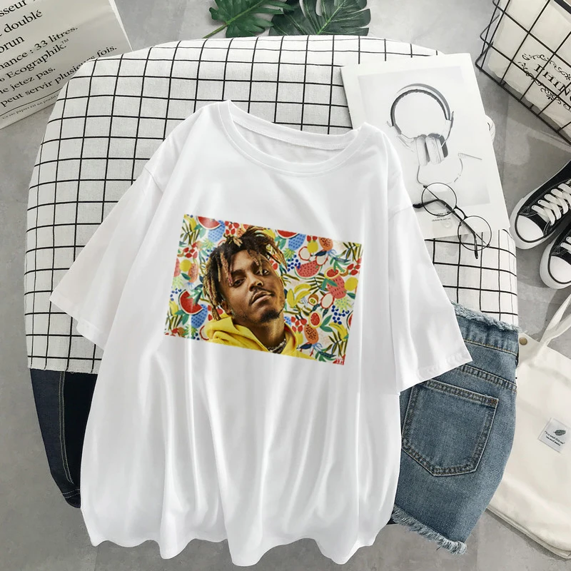 Rapper Juice WRLD эмо-ловушка песня хип-хоп принт повседневные женские Топы Harajuku новые летние с коротким рукавом трендовые уличные футболки для девочек