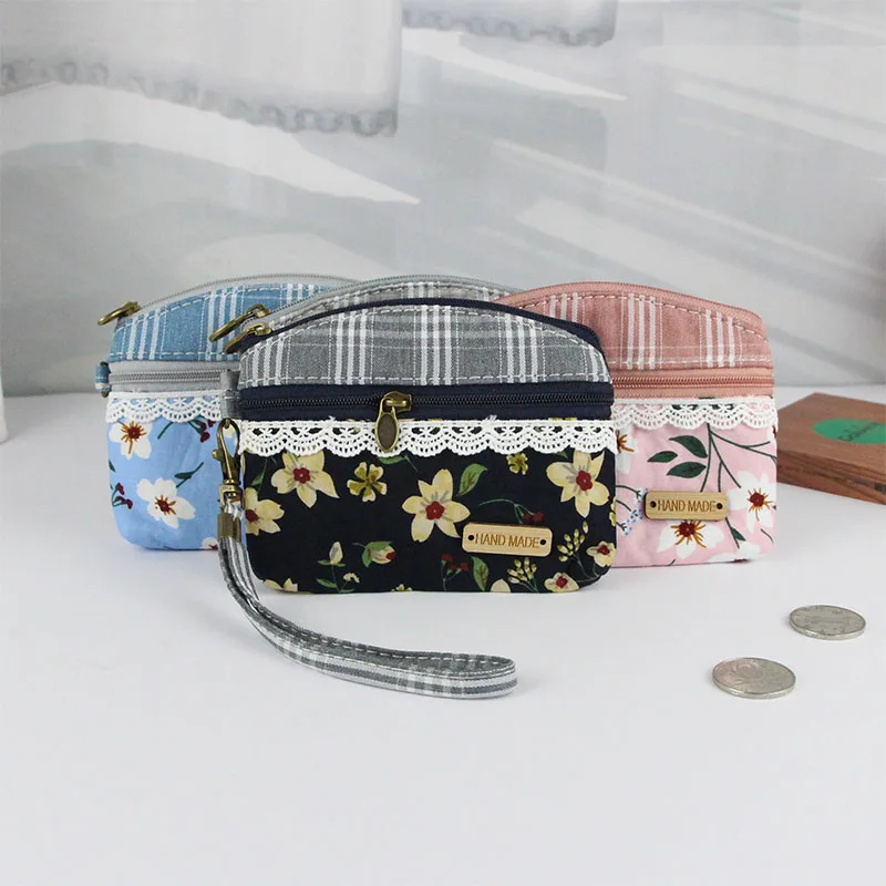 

New Froal Canvas Mini Change Purse Women Clutch Double Zipper Coin Purses Kids Children Coin Wallet For Girls Key Card Holder
