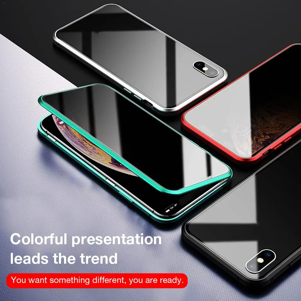 

Magnetic Adsorption Protection Shell For iPhone Second Generation Anti-Peep Magnetic King Mobile Phone Case Metal Frame 2019 New