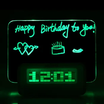

New Digital Message Board Clock Alarm Temperature Calendar Timer Blue Light