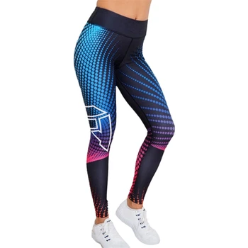 

2018 New Stripe 3D Printed Women Skinny High Waist Elastic Push Up Legging Fitness Leggings Workout Pants Leggins