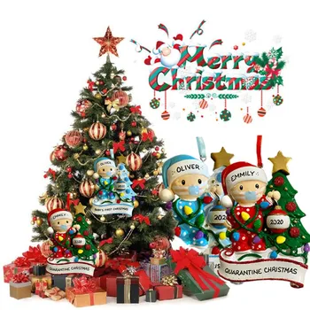 

Christmas Decorations DIY Personalized Quarantine Face Mask Baby Decorating Christmas Tree Ornament navidad рождество