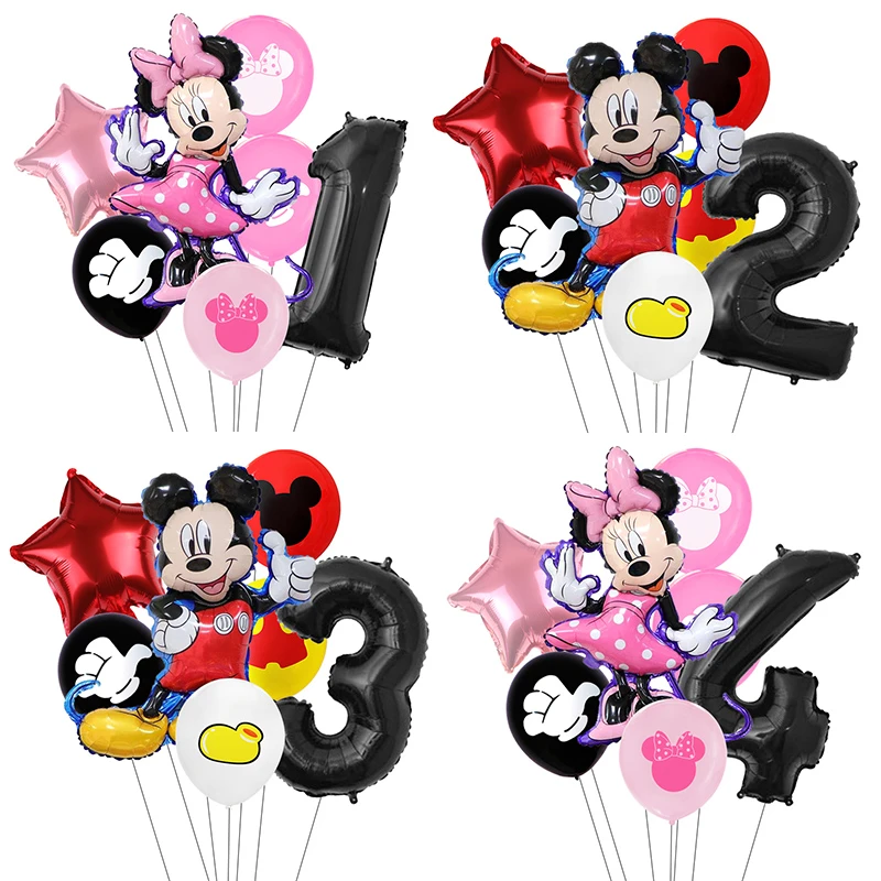 7pcs Lot Minnie Balloons Mickey Mouse Birthday Party Decorations Baby Shower Decor Kids Party Mickey Balloon Air Globos Ballons Accessories Aliexpress