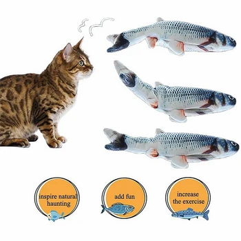 

Electric Moving Fish Pet Cat Toy Realistic Plush Simulation Wagging Fish Pet Kicker Toys Funny Interactive Pets Cat Toy