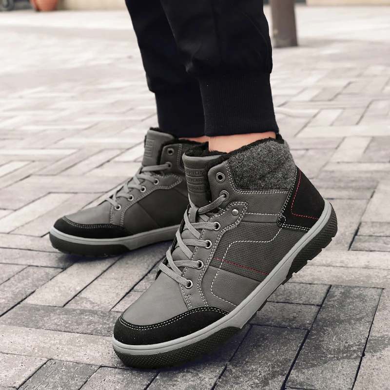 Botines negros para hombre de talla grande 9, botas de invierno para  hombre, zapatos cálidos, botas de nieve de piel para hombre, resistentes al  desgaste, Tenis Masculino para adultos|Botas de nieve| -