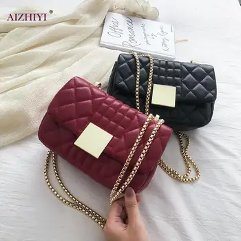 

Ladies Elegant Sqaure Shoulder Crossbody Bags High Quality Women PU Leather Solid Color Purse Chain Messenger Handbags
