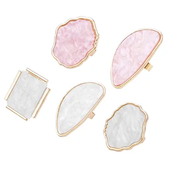 

5PCS Manicure Palette Colour Modulation Tool Shell Ring Nail Palettes Nail Art Ring Palettes Nail Paint Plates for Salon Girl St