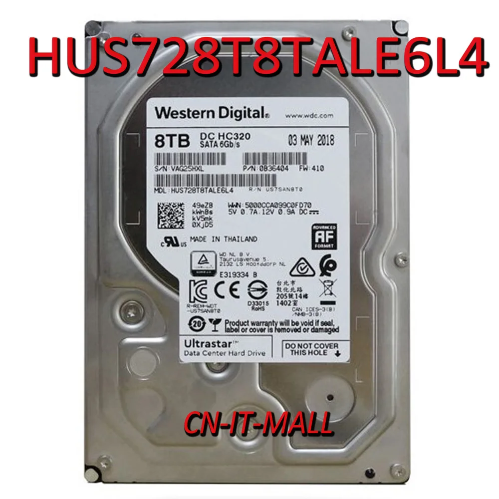 НОВЫЙ Western Digital 3 5 HUS728T8TALE6L4 Ultrastar DC HC320 8 ТБ SATA 6 ГБ/сек. 7200 об/мин 256MB Кэш жесткий диск