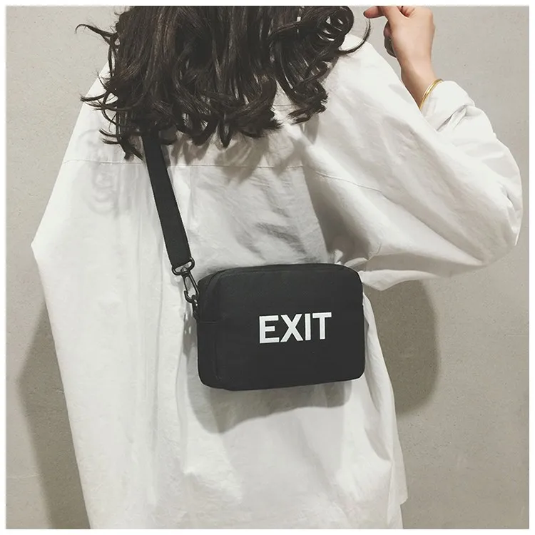 

Korean-style Canvas Shoulder Cross-body Handbag Mini Canvas Bag Female Youth Casual Students Color Small Handbag WOMEN'S Bag