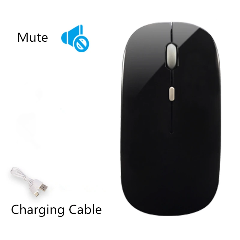 Bright black Многоцветная Bluetooth Бесшумная мышь ультра-тонкая офисная удобная беспроводная мышь для ноутбука, планшета - Цвет: Bright black