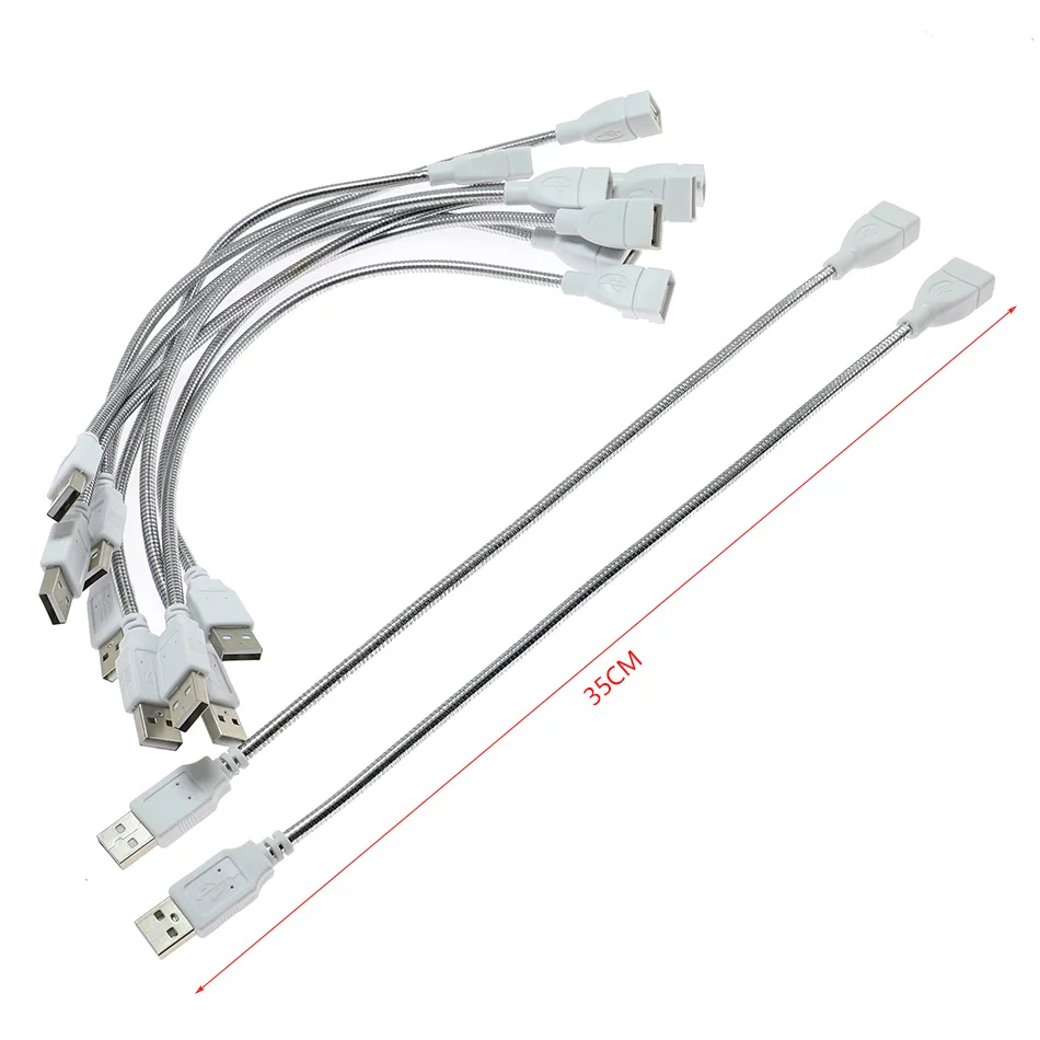 35 см Гибкий металлический USB удлинитель для мужчин и женщин удлинитель шнур питания металлический шланг трубка провод для USB светильник лампа вентилятор