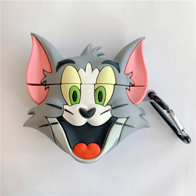 3D Улыбка Кошка милый мультфильм Джерри наушники в форме мыши чехол для Airpods 1 2 чехол силиконовый чехол для наушников для Air Pods Чехлы аксессуары - Цвет: Tom Cat