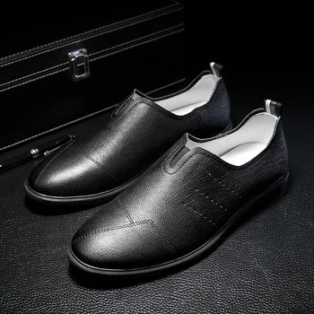 

EMOSEWA New Fashion Style Men Casual Shoes Genuine Leather Men Shoes Super Light Men Oxfords Comfortable Men Flats Size 37-46