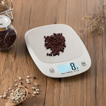 

5kg Electronic Household Kitchen Food Scales coffee Scales Diet Scales Measuring Tool Slim LCD Digital Stainless Steel 1g