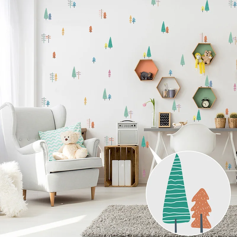 

Christmas Window Stickers Christmas Tree Vinyl Wall Decals Detachable Room Decoration Tile Fridge Sticker
