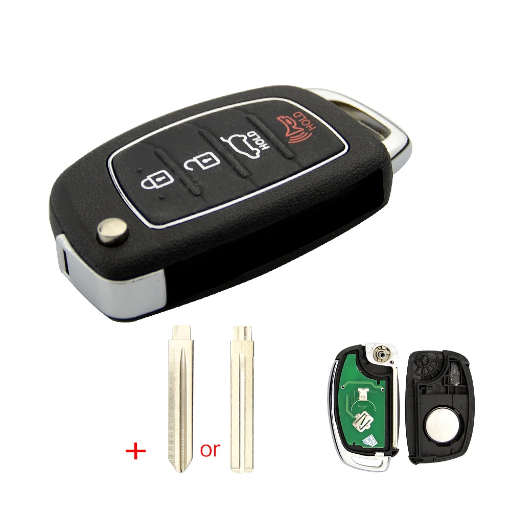 OKEYTECH 3/4 BUTTON 315/433MHZ FLIP FOLDING REMOTE CAR KEY FOR MISTRA HYUNDAI HB20 SANTA FE I20 IX35 IX45 TRANSPONDER CHIP ID46