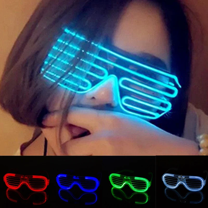 LED Glasses Luminousglasses Neon Activing Props Glowing Atmosphere Fun Flashing Light Luminous Bright Gifts Bril Xmas Party