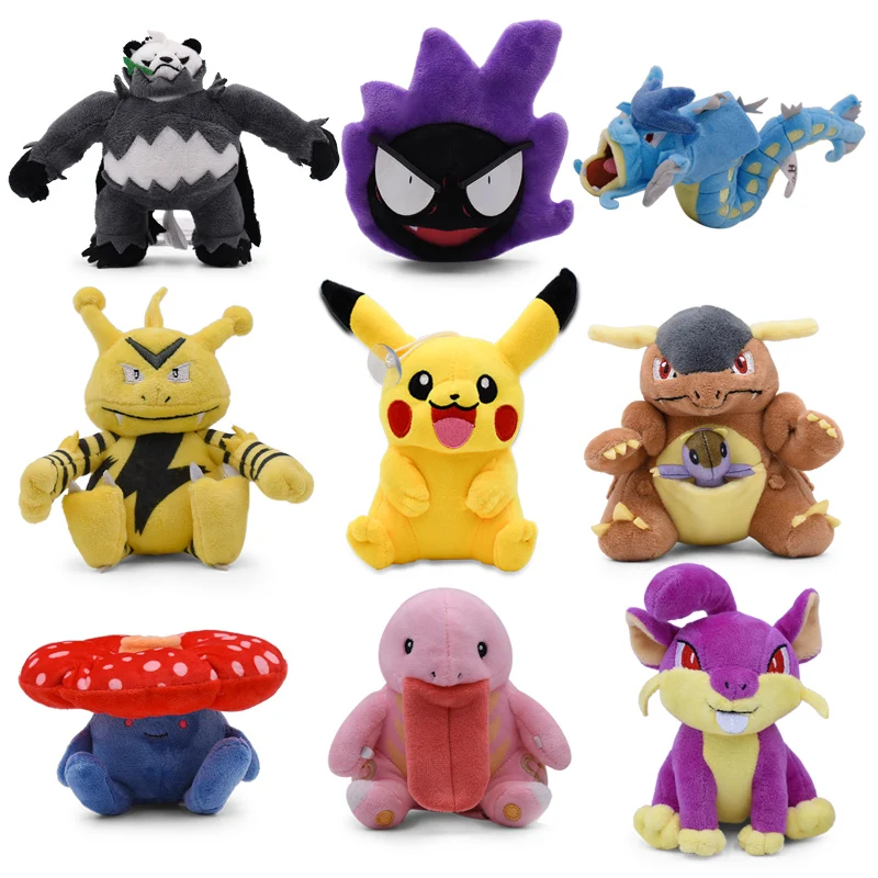 Takara Tomy Pokemon Doll Gyarados Rattata Gastly Kangaskhan мультяшная набивная Пикачу плюшевая игрушка