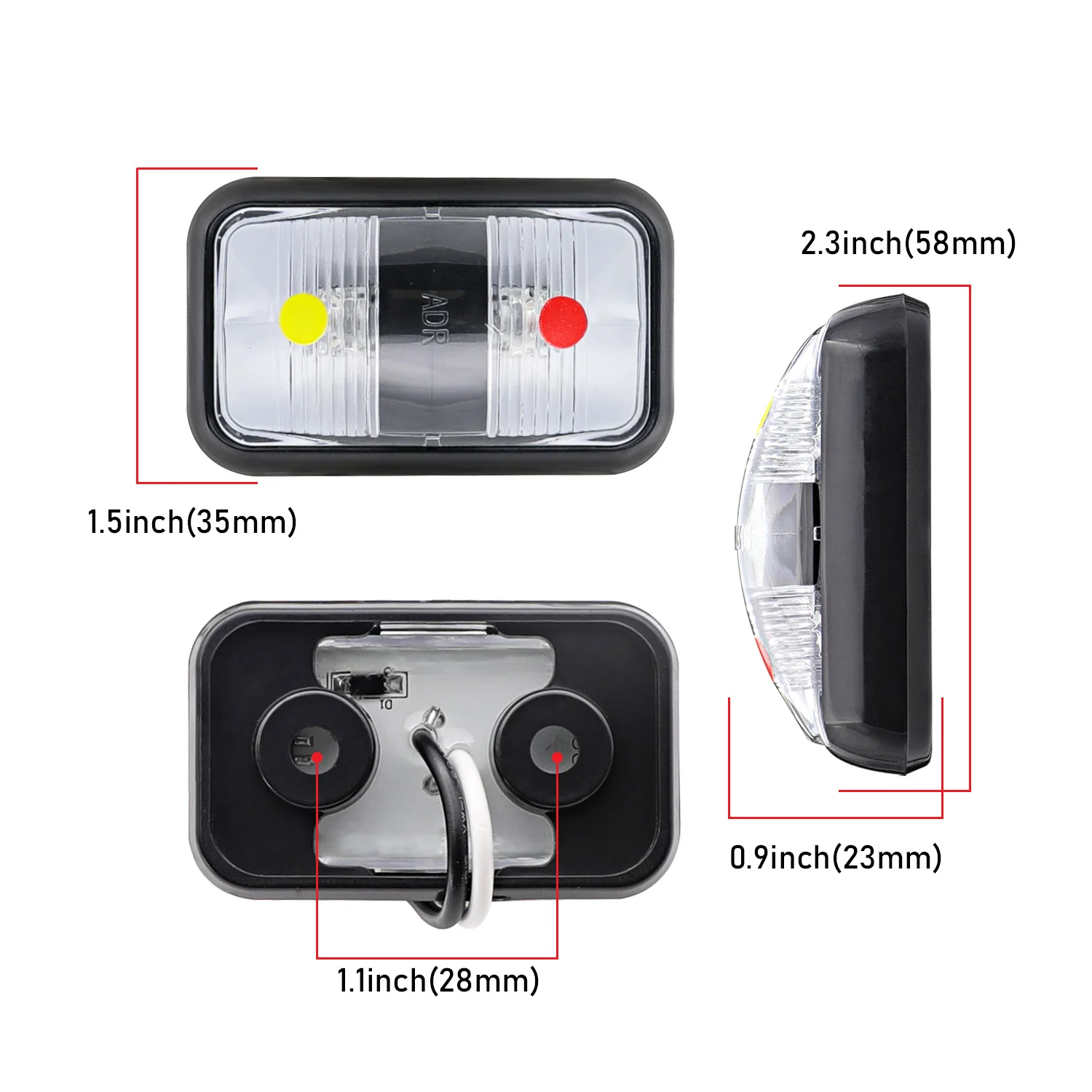 TMH-MH-RY 10-30V 2LED Автомобильные фары 3500K тяжелый грузовик автобус Водонепроницаемый Аксессуар