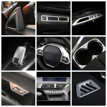 

Lapetus Matte Interior Refit Kit Fit For Peugeot 3008 5008 GT 2017 - 2020 Water Cup Holder / Head Lamps Switch Button Cover Trim