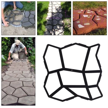 

Cement Mold Paving Mold 36*36 Black Pavement Stone Driveway Concrete DIY Concrete Mold Durable Irregular Shape Stepping Sturdy