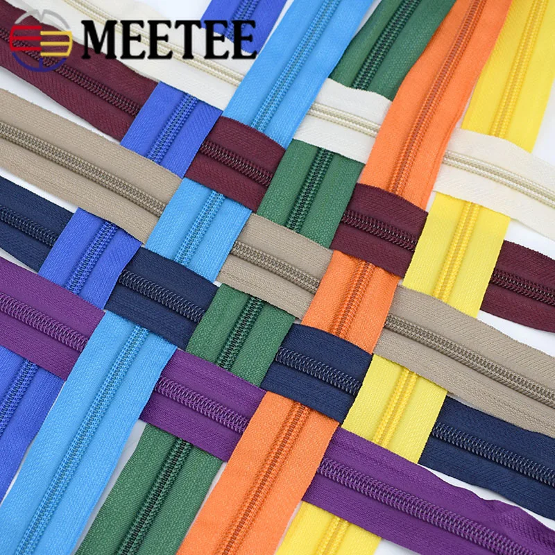 Meetee 5 #5/10 метров нейлоновая молния + тянущиеся Слайдеры для домашнего текстиля