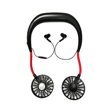 

Personal Mini Neck Double Fans Portable Usb Rechargeable Neckband Sport Fan Lazy Neck Hanging Bluetooth Headset Fans