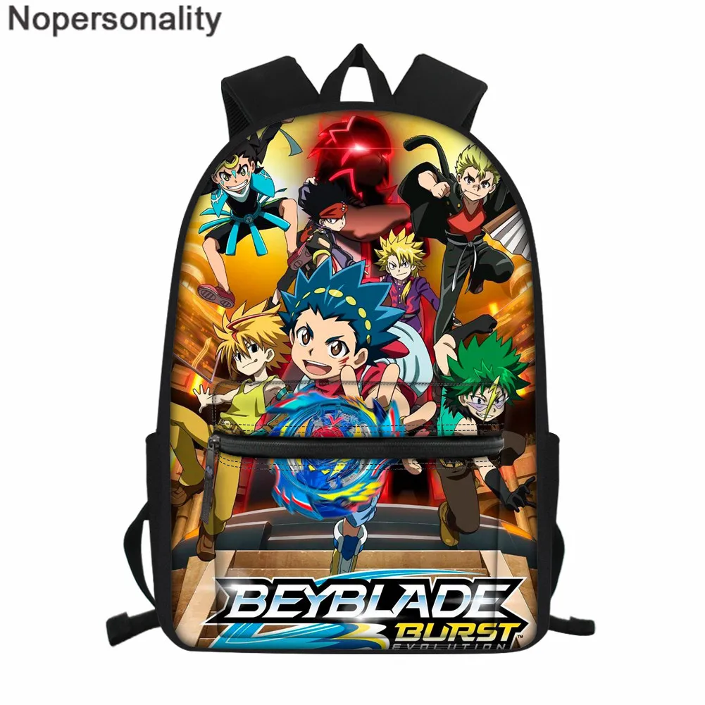 Nopersonality Cartoon Beyblade Burst Print School Bag for Teen Boys Anime Children Book Bag Large Capacity Men Travel Backpack