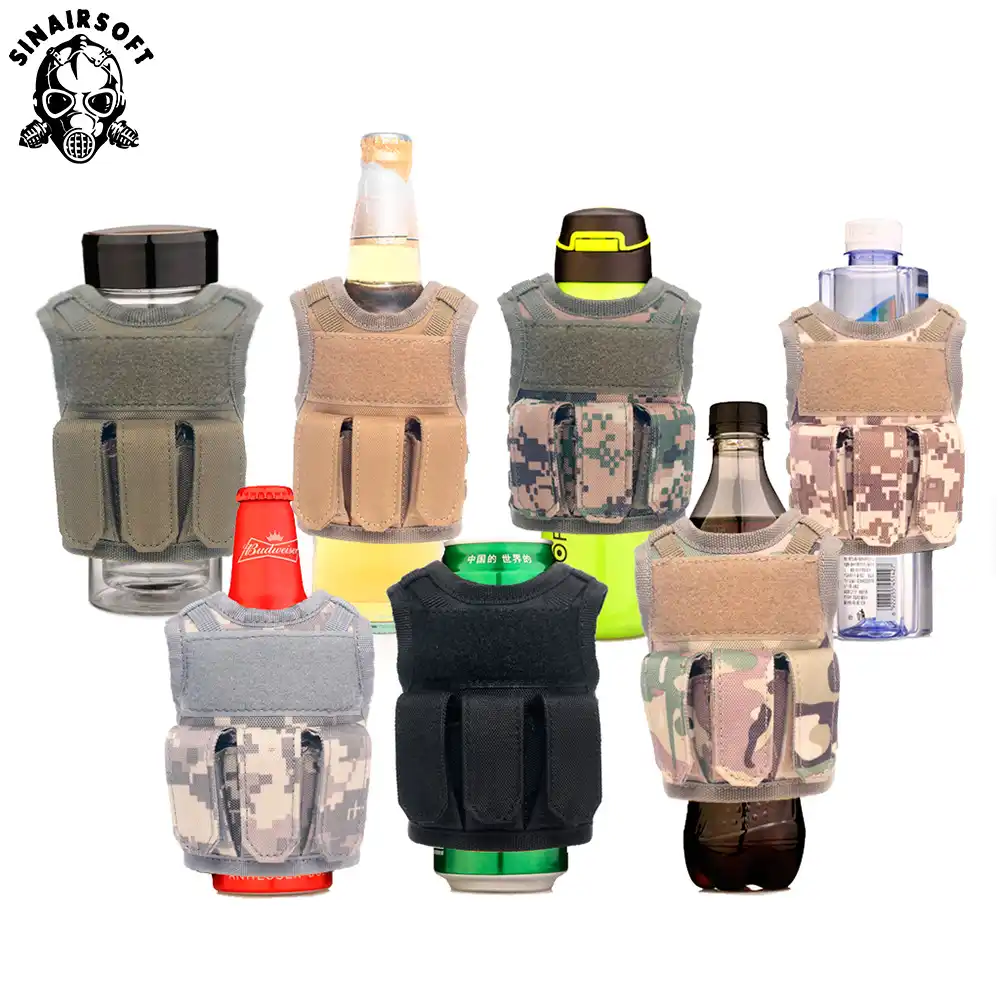 Sinairsoft戦術プレミアムビール軍事モールミニミニチュア狩猟ベスト飲料クーラー調節可能なショルダーストラップ Aliexpress