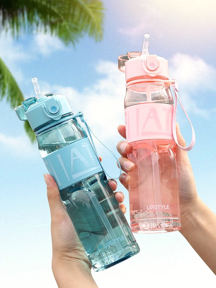 Спортивная бутылка для воды тренажерного зала многоразовая соломинка на заказ