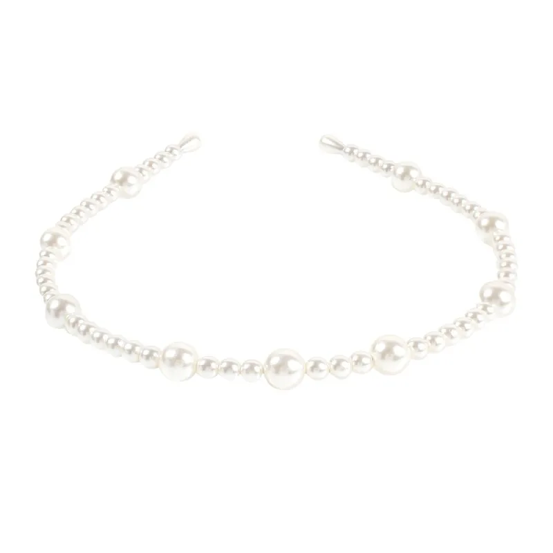 pearls Модный ZA Искусственный Жемчуг повязки на голову для женщин девушек Стразы элегантная повязка на голову Корона обруч для волос ювелирные изделия для волос аксессуары F1490 - Окраска металла: pearls