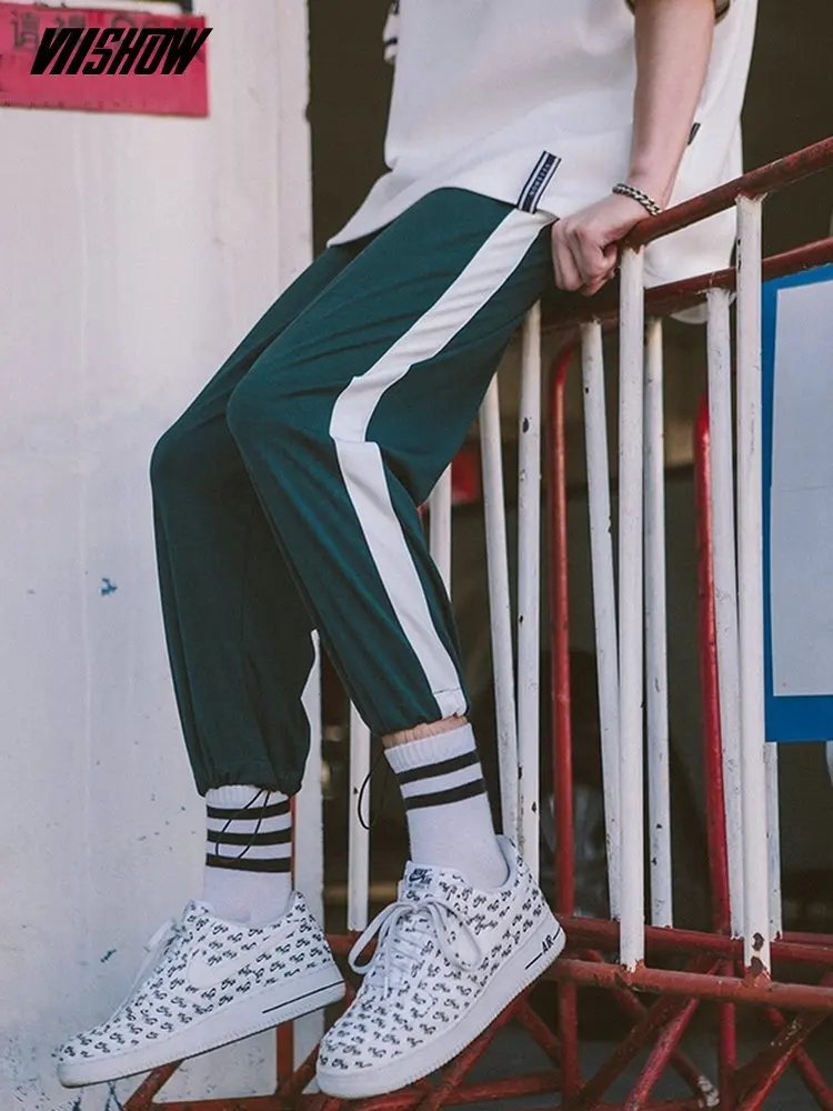 

VIISHOW Fashion Striped Pants Men Casual HiP Hop Tracksuit Male Trouser Clothing Fitness Harem Pants Men Green S-XXL KB1603182