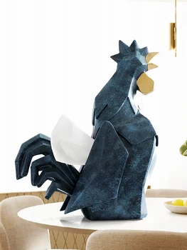 

[MGT]Nordic Simple Animal Rooster Decoration Tissue Box Storage Statue Home Coffee Table Restaurant Geometric Creative Gift
