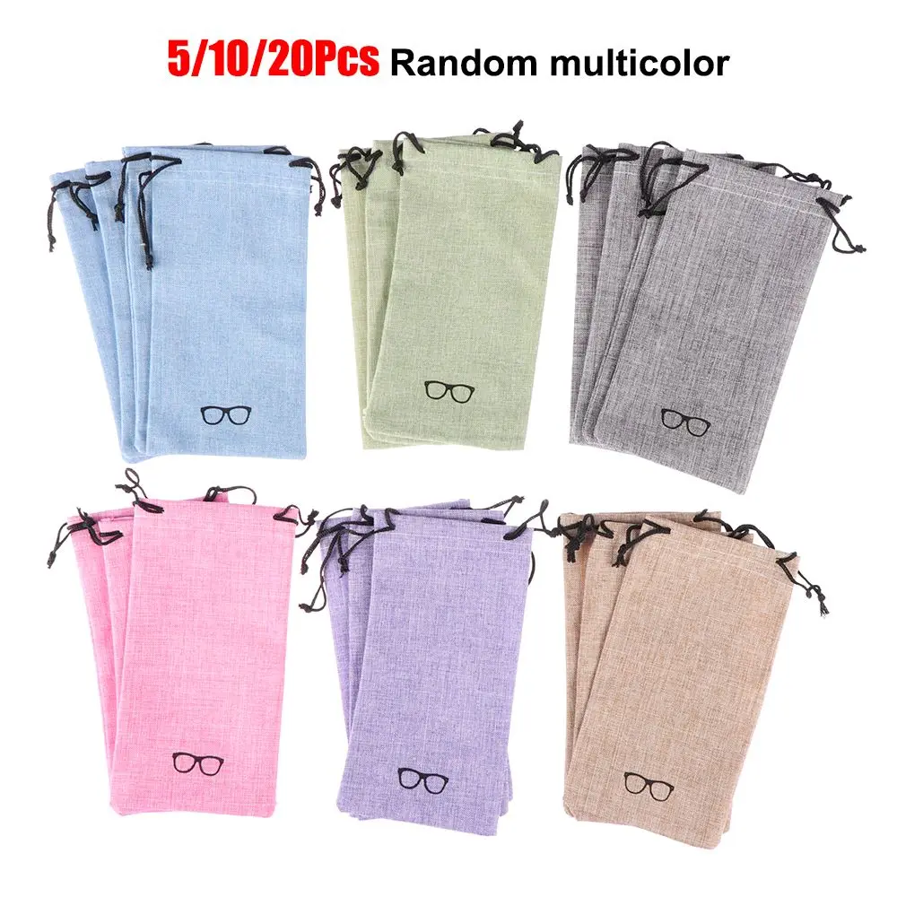 

5/10/20Pcs Accessories Eyewear Cleaning Sunglasses Bag Optical Glasses Case Lanyard Cloth Bags Eyeglasses Pouch