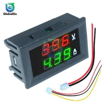 Mini Digital Voltmetro Amperometro DC100V 10A Pannello Amp Volt Tester di Tensione di Corrente Tester Blu Rosso Doppio Display A LED Voltmetro Strumento
