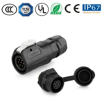 

Waterproof connector cable wire male plug female socket panel M12 7pin led lamp/outdoors tv/solar/lautomotive connector pastic