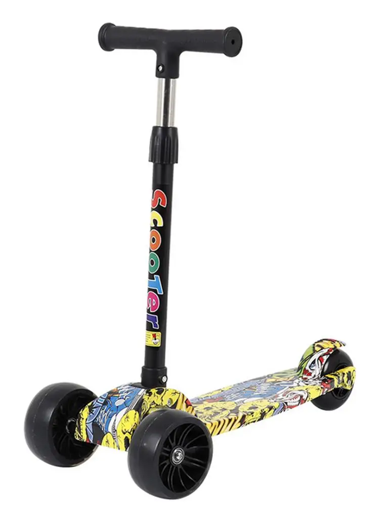 Child Folding Scooters With 3 Light Up Wheel Portable Scooter For Kids Front LED Flashing Wheel Function Chit Outdoor Sport Toy