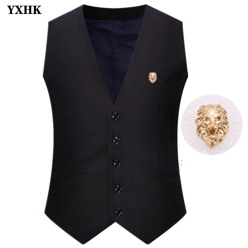 High Quality Brand Men's Tight Vest Blue Waistcoat Men's Mens Suit Vest Male Gilet Homme Casual Sleeveless Business Dress Jacket High Quality Brand Men's Tight Vest Blue Waistcoat Men's Mens Suit Vest Male Gilet Homme Casual Sleeveless Business Dress Jacket