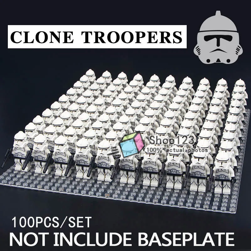100 шт./лот, строительные блоки, Sith Shadow, Storm Solider, клон, Trooper, Sandtrooper, игрушки для детей - Цвет: Белый