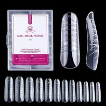 Makartt Dual Forms Nail Forms Nail Extension System Voor Poly Nail Gel Coffin Nail Mold Clear Volledige Dekking Valse Nail tips Acryl