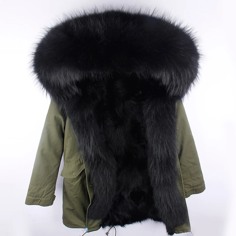 Модная Длинная зимняя куртка, пальто, женская зимняя верхняя одежда, толстые парки, теплое пальто с капюшоном и воротником из натурального меха енота, пальто-40 градусов - Цвет: photo color