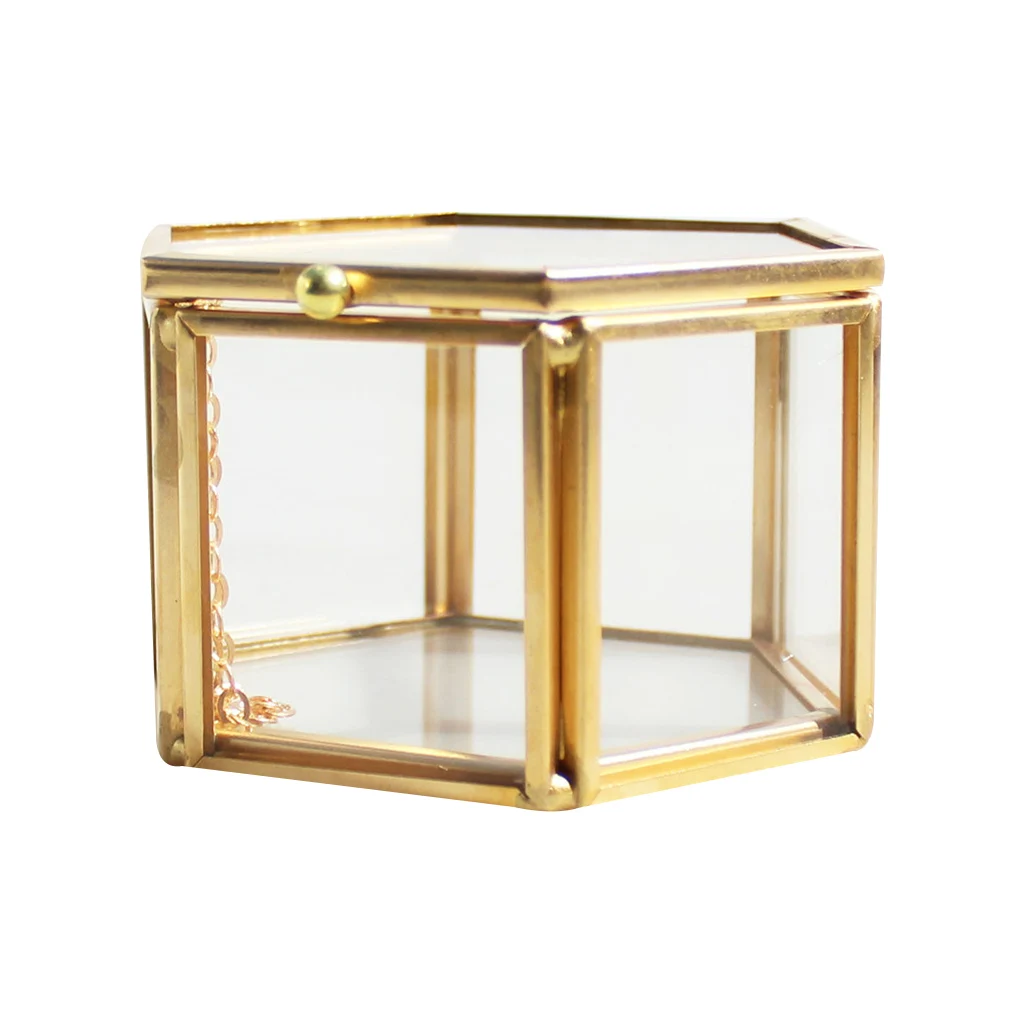 golden glass jewelry box Geometrical Clear Jewelry Organize Holder Tabletop Succulent Plants Container Home Jewelry Storage golden glass jewelry box Geometrical Clear Jewelry Organize Holder Tabletop Succulent Plants Container Home Jewelry Storage