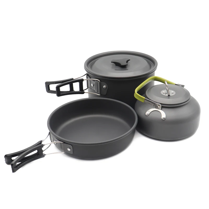 Camping Cookware Set Outdoor Titanium Cooking Set Water Kettle Pan Pot Travelling Hiking Picnic Tableware Equipment Tourism