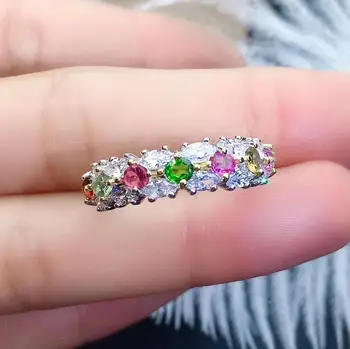 

Tourmaline ring Natural And Real Tourmaline Ring Wedding Engagement Rings for Women 925 sterling silver Ring